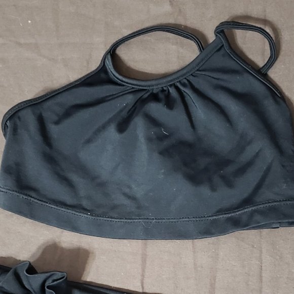 Two-piece Swimsuit Black Flower Detail On Waist Baby Gap 18-24 Months - Picture 2 of 3